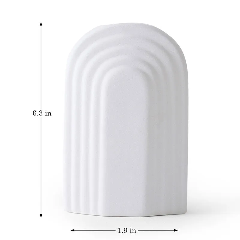 Arch Form Neutral Ceramic Vase - White media 9