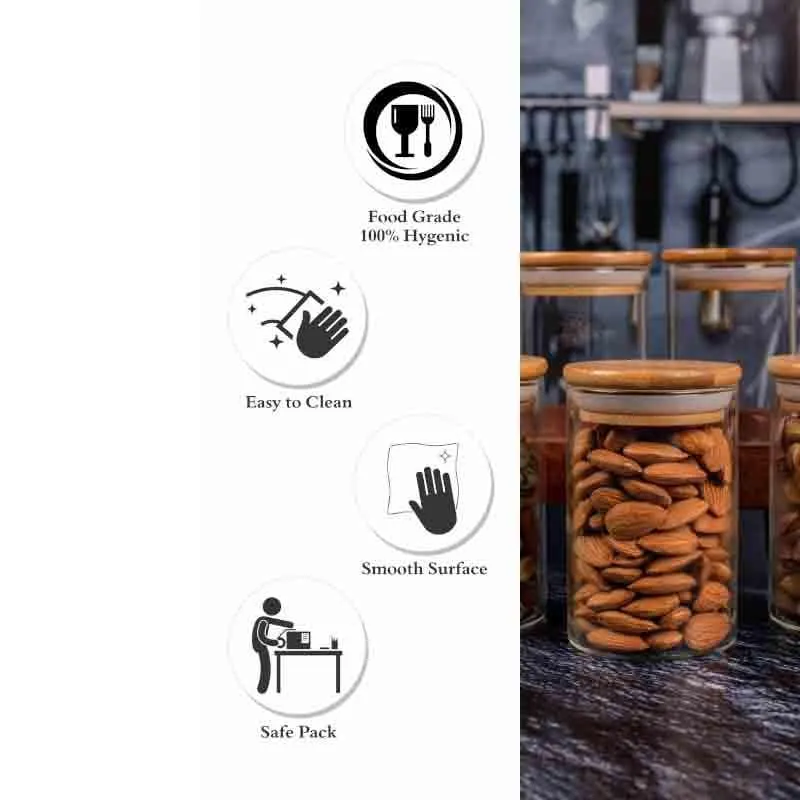 Prito Jar with Wooden Lid (270 mL Each)- Set of 6 media 5