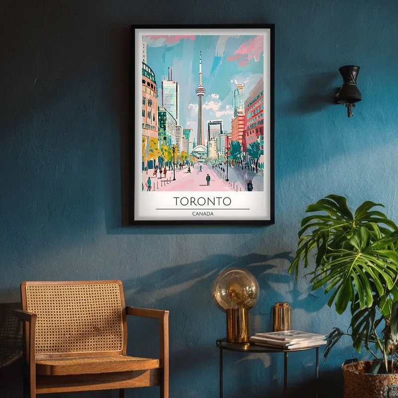 Vintage Toronto Framed Canvas Wall Painting media 4