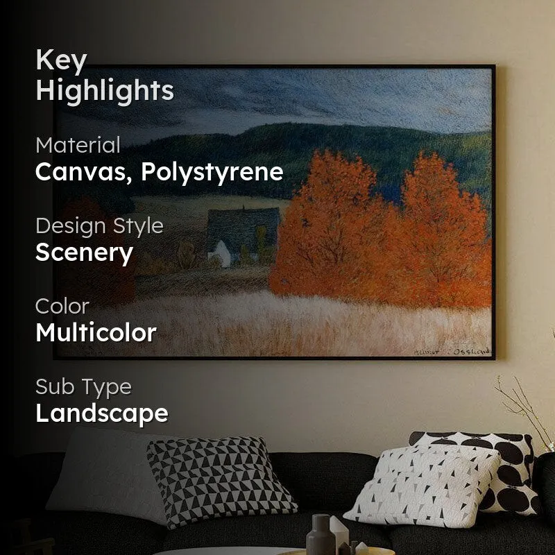 Autumnal Mood Canvas Wall Painting - Black Frame media 2