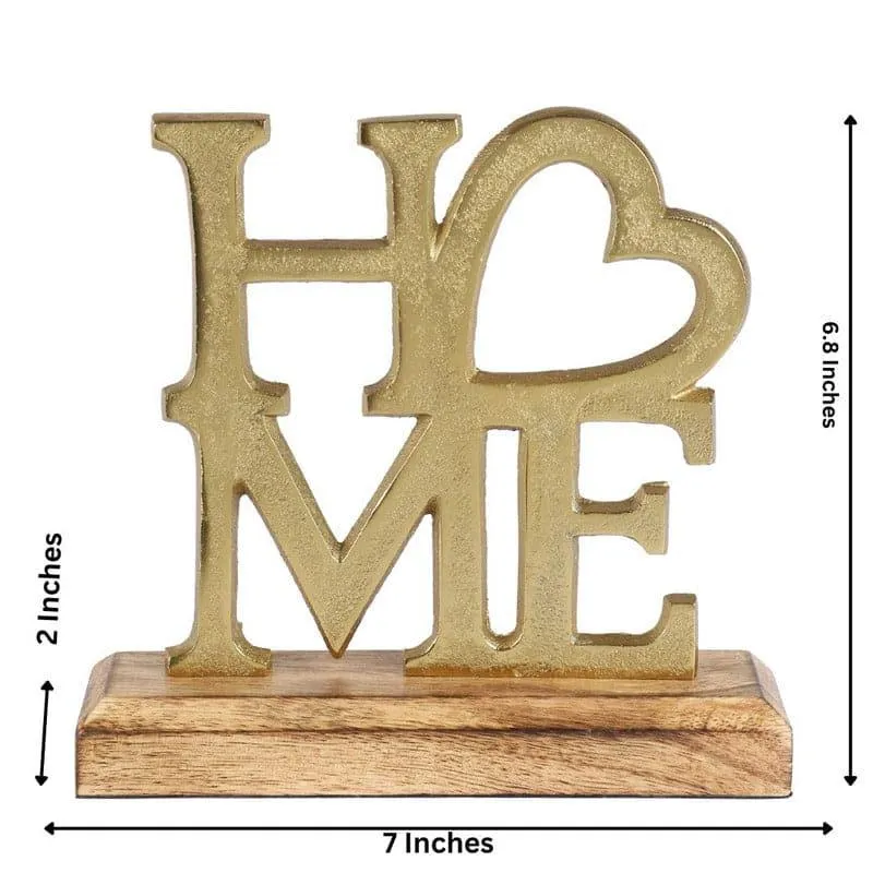 Serene Home Typography Showpiece - Gold media 5