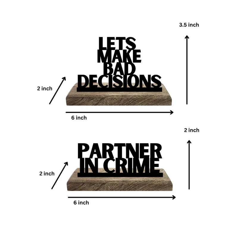 Partner In Crime Typography Showpiece - Set Of Two media 5
