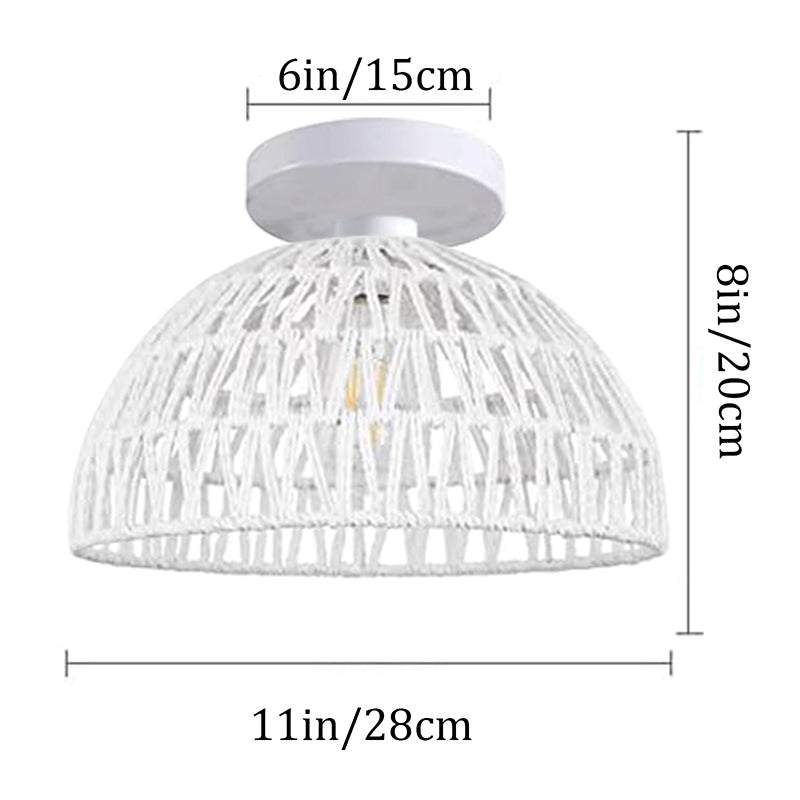 Latticework Cotton Ceiling Lamp - White media 5