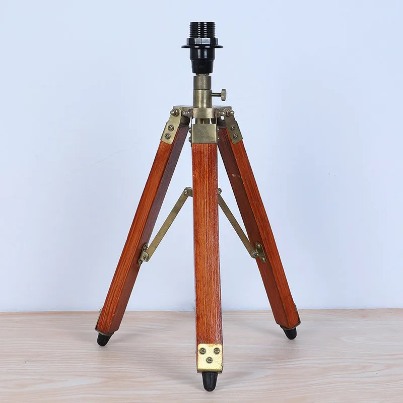 Gujo Fold Pleated Tripod Mango Wood Table Lamp - White,Beige media 5
