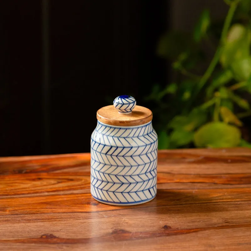 Indigo Ethnic Airtight Storage Jar - 470 mL media 1