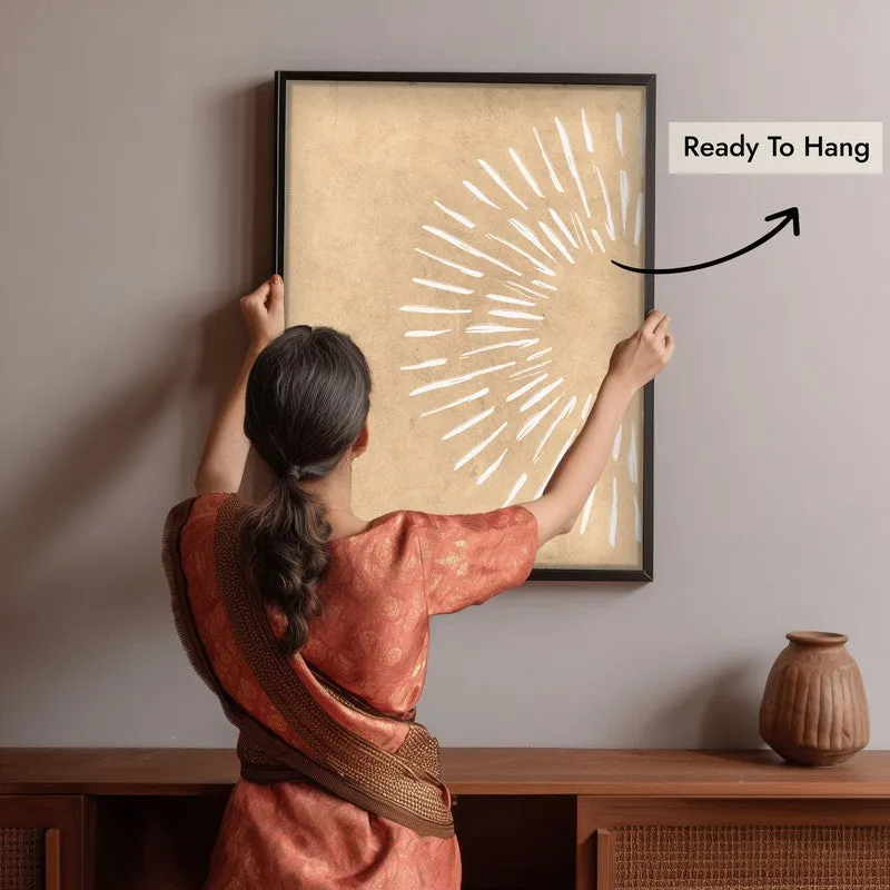 Golden Radiance Canvas Wall Painting With Black Frame media 6