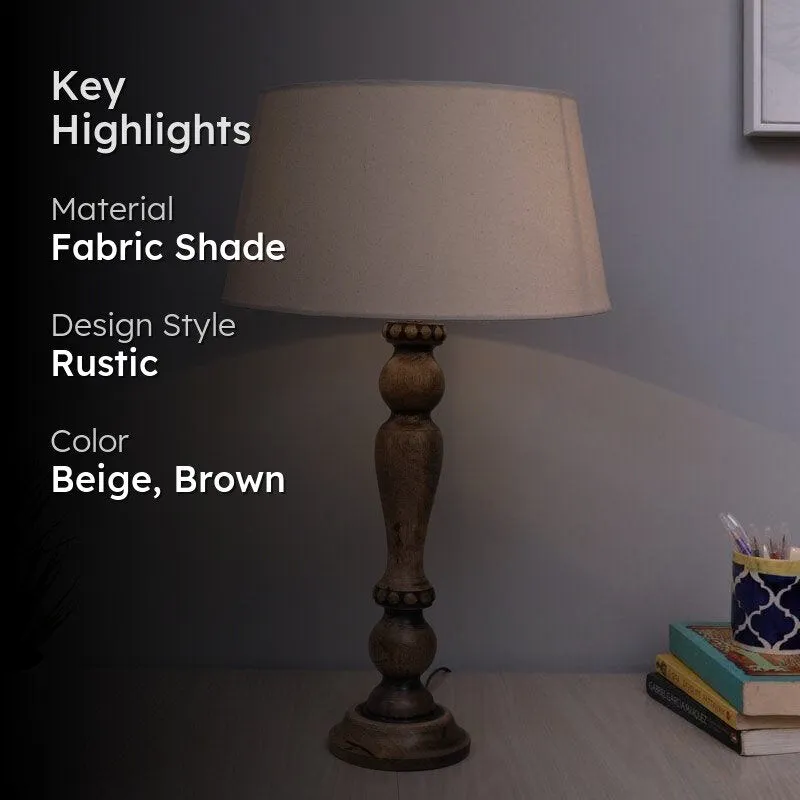 Triti Fabric Table Lamp - Beige,Brown media 2