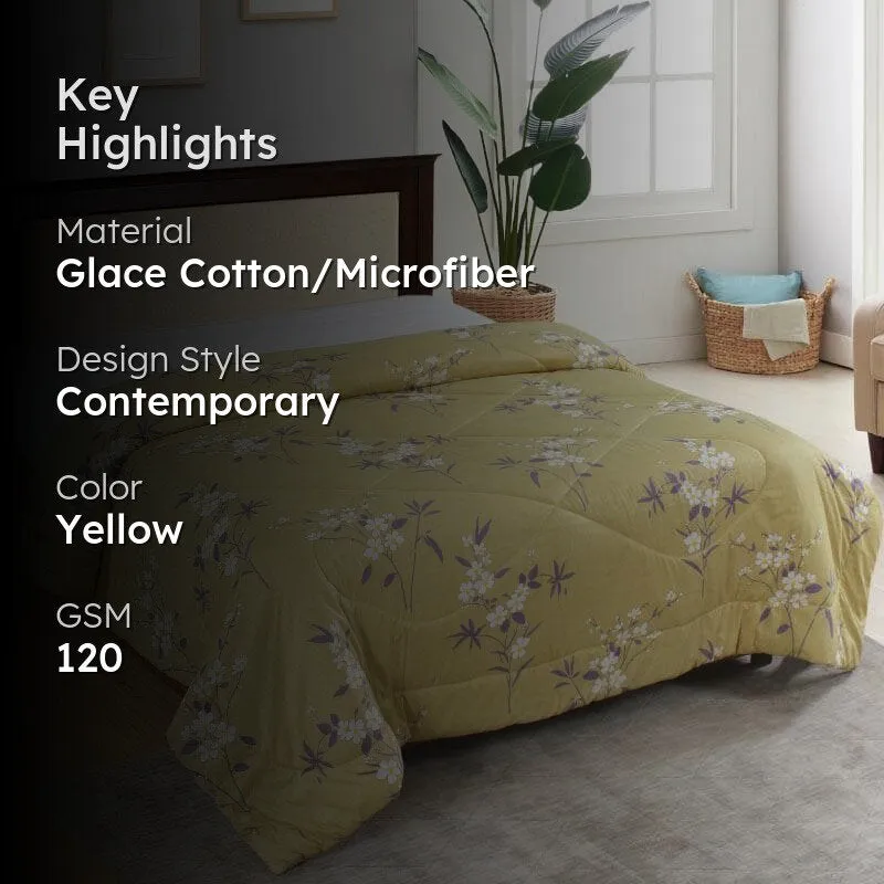 Allure Floral Printed Glace Cotton Comforter - 120 GSM media 2