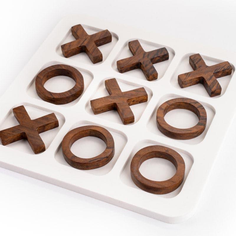 Fenby Tic Tac Toe Table Accent - White & Brown media 4