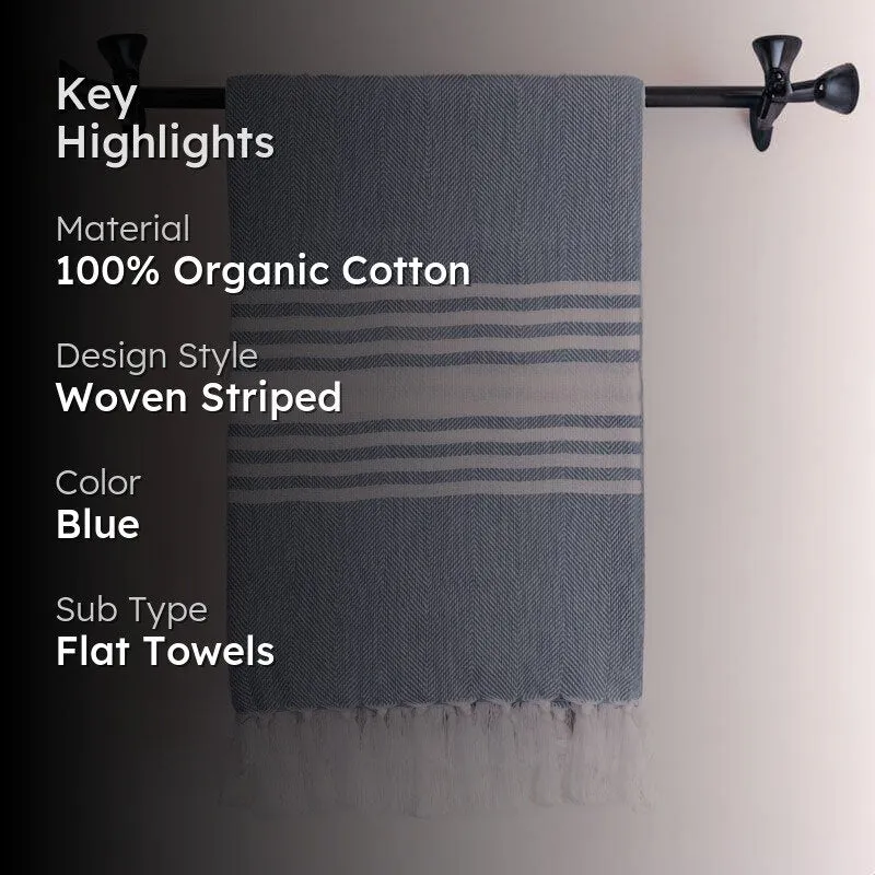Striped Bliss Bath Towel - Koi Blue media 2