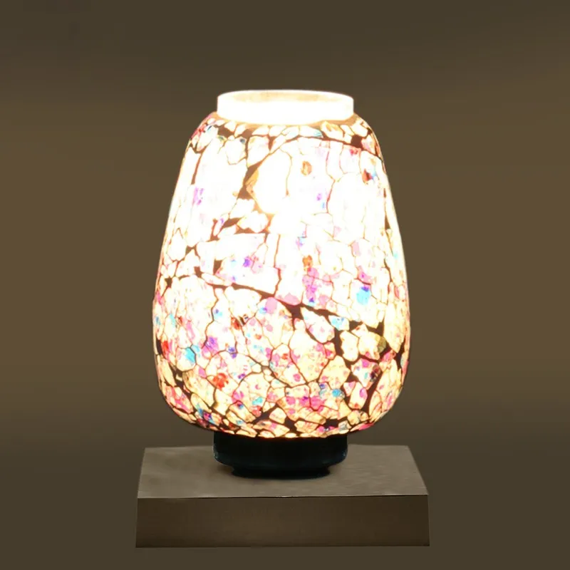 Flamoria Glass Table Lamp With Wooden Base - Multicolor media 8