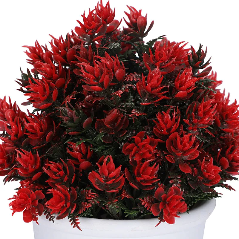 Aalto Artificial Plant With Black Plastic Pot (Red & Yellow) - Set Of Two media 2