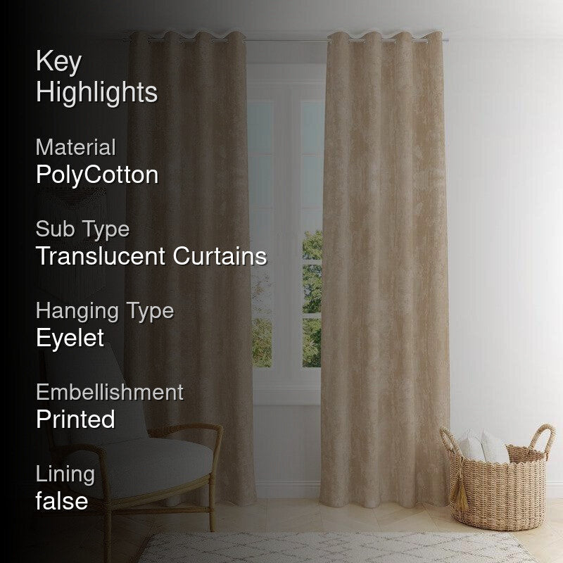 Aviothic Jacquard Single Curtain (Beige) media 2