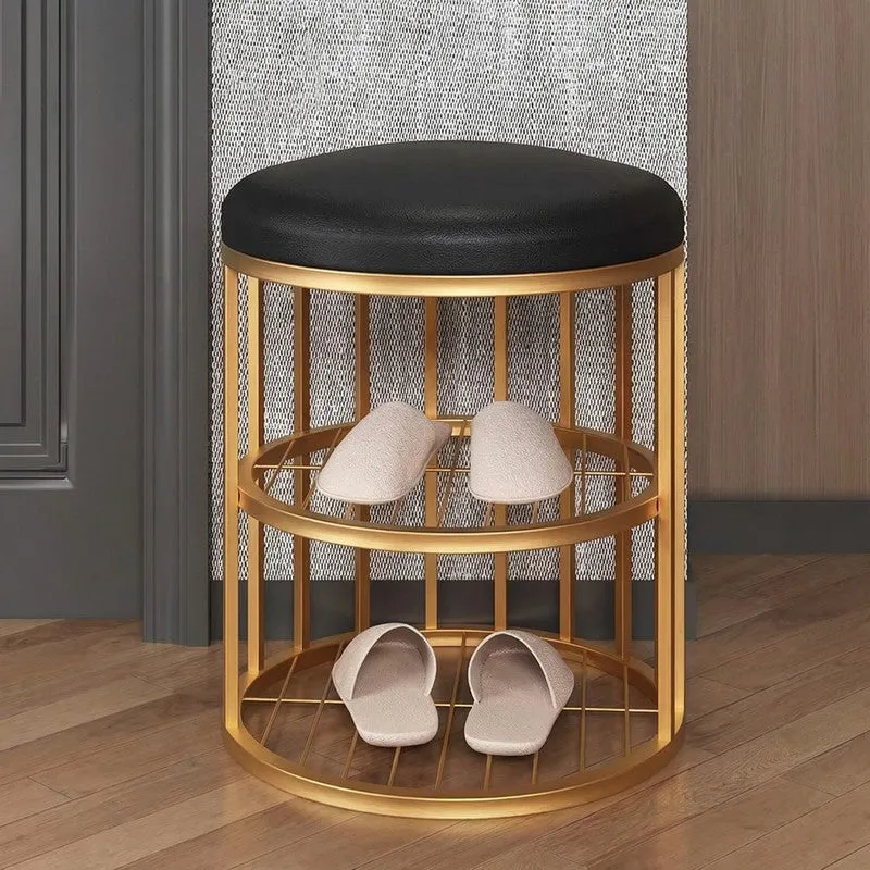 Lightweight Metal Shoe Rack - Gold,Black media 3