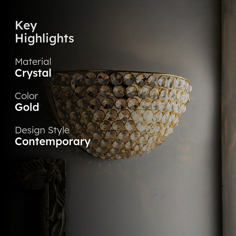 Charis Crystal Wall Lamp - Gold media 2