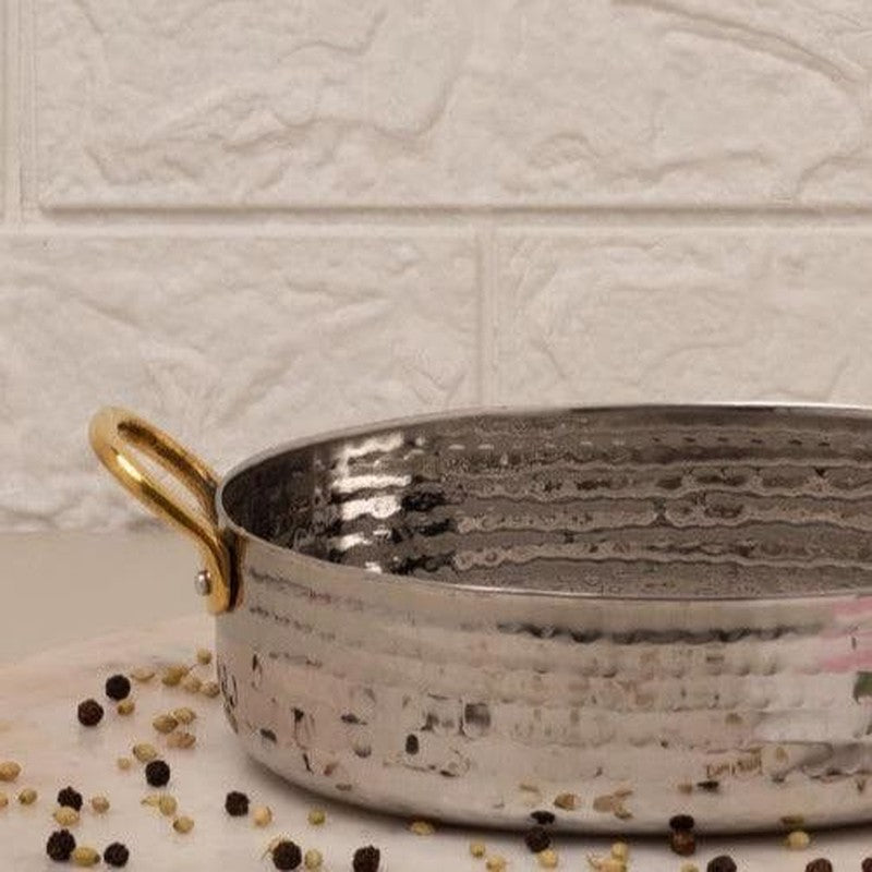 Vintage Allure Hammered Oval Kadhai Serving Pot - 700 ML image 4