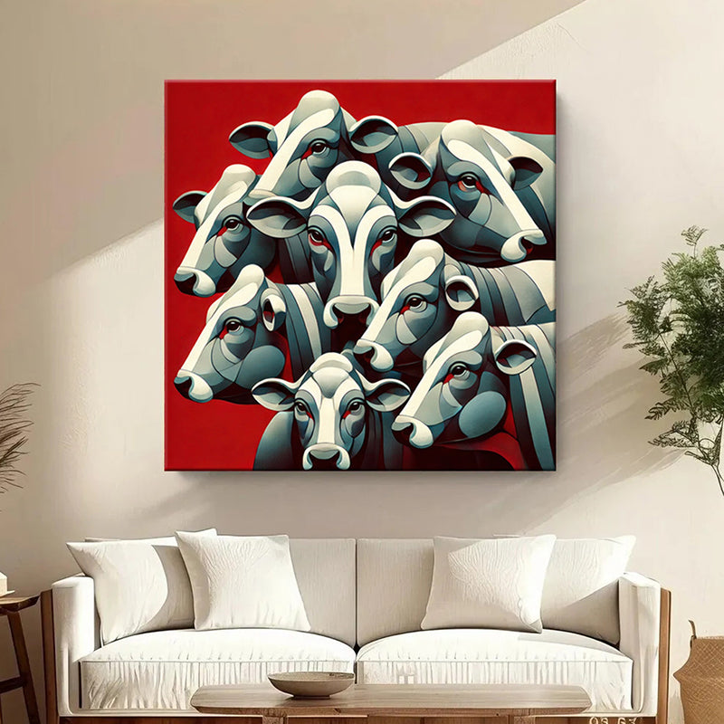 Cattle Abstract Wall Painting