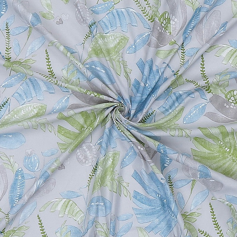 Monte Carlo Floral Dream Cotton Bedsheet(Blue,Grey) - 104 TC media 9