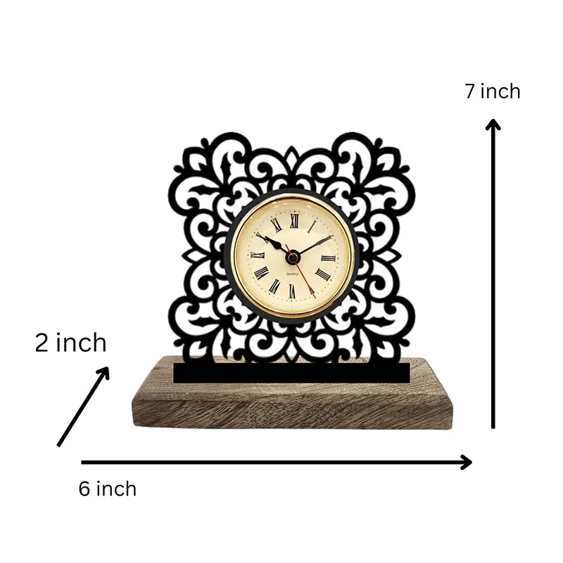 Intricate Noir Analog Table Clock media 5