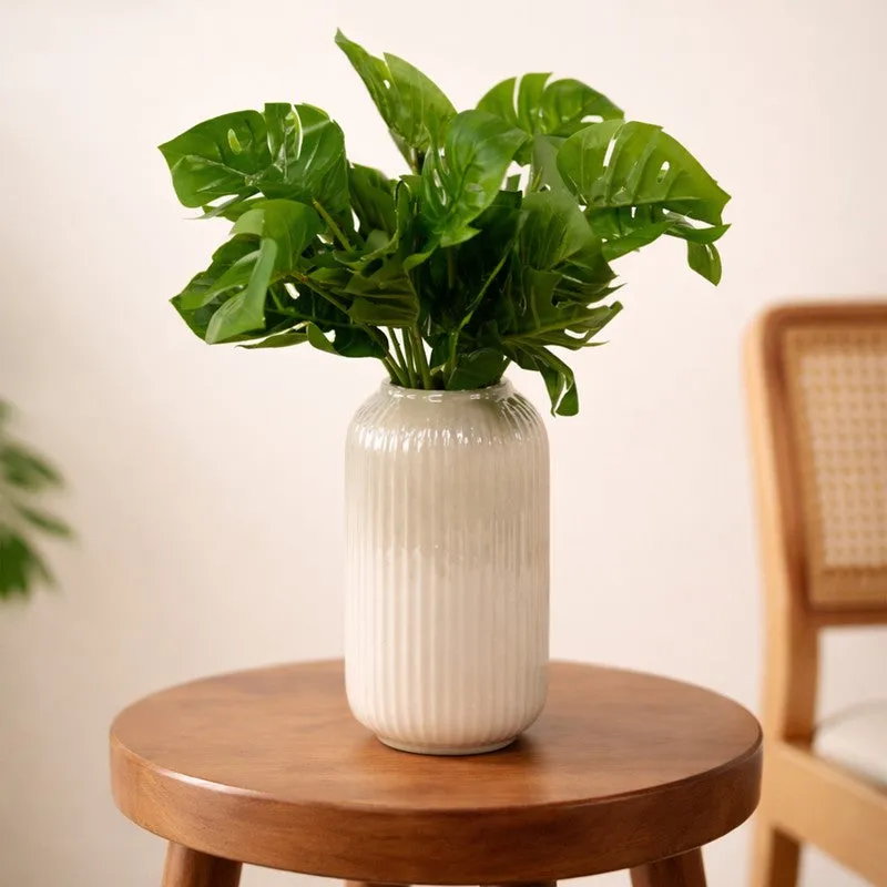 Monstera Luxe Plastic Artificial Plant - Set Of Two media 1