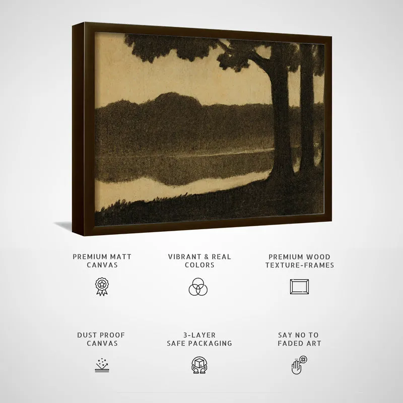 Reflective Lakes Wood Wall Art With Frame - Black media 5