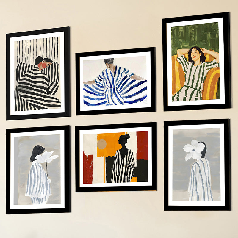 Elegance Of Stripes Wall Art - Set Of Six media 3