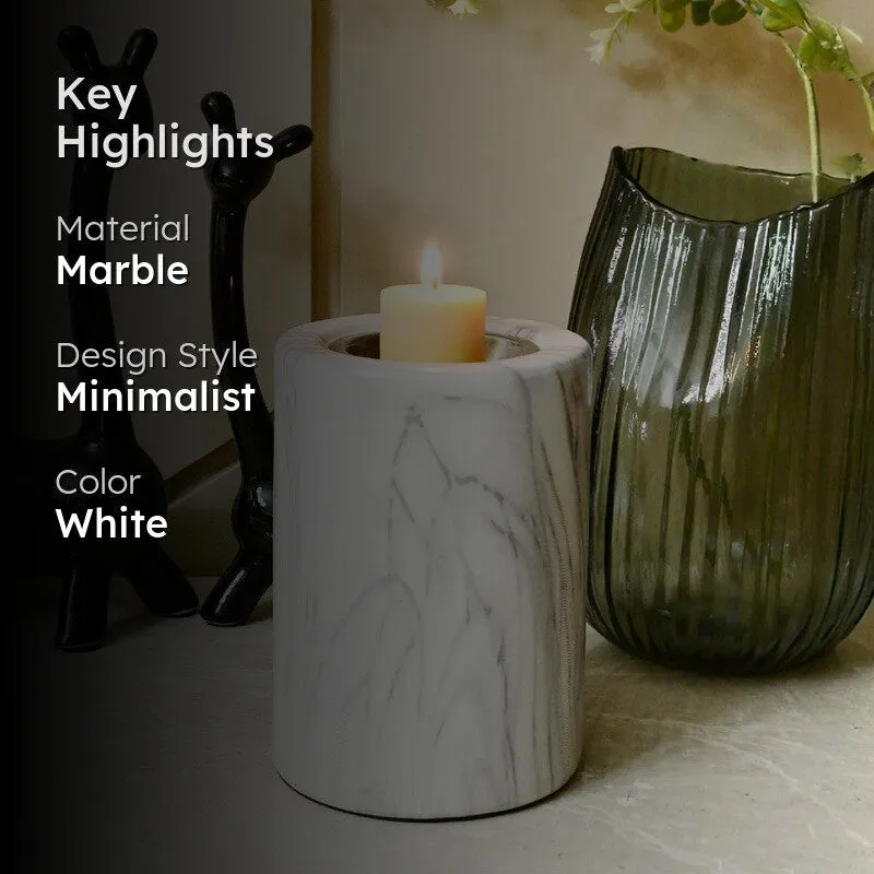 Lunora Elegant Marble Candle Holder media 2