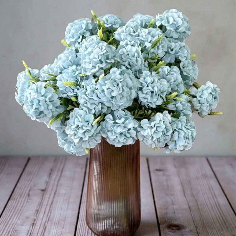 Whisper Hydrangea Plastic Artificial Flower (Blue) - Set Of Two media 1