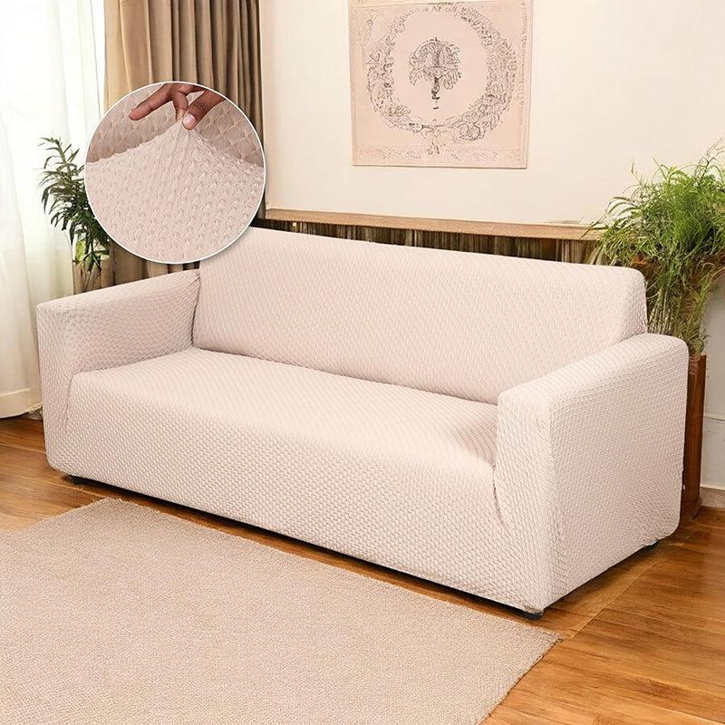 Pearl Cloud Solid Cotton Sofa Cover - Pink media 3