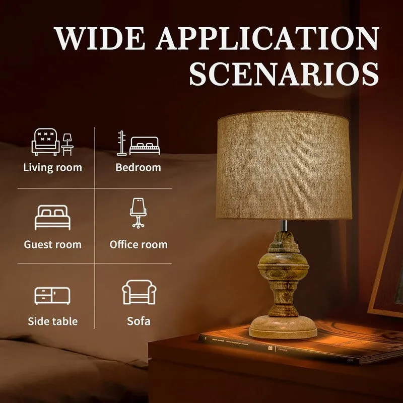 MonoAura Wooden Table Lamp - Beige media 5