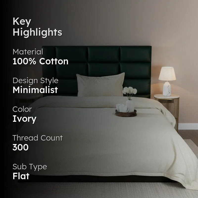 Axis Loom Cotton Bedsheet (Ivory) - 300 TC media 2