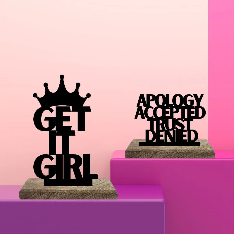 Assertive Empowerment Typography Showpiece - Set Of Two media 1