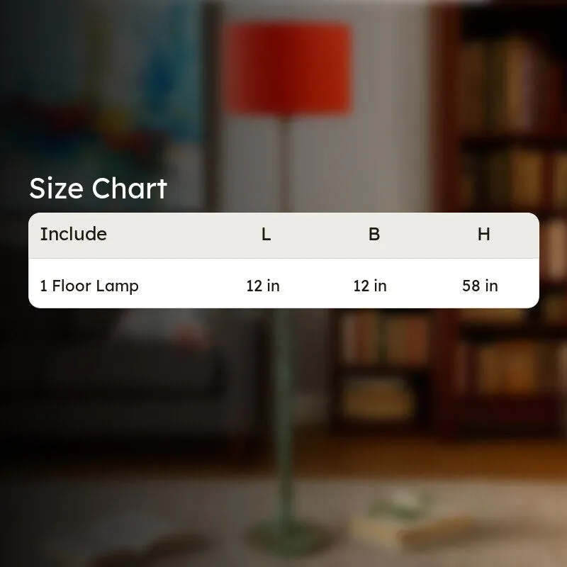 Amber Glow Wooden Floor Lamp - Orange media 8