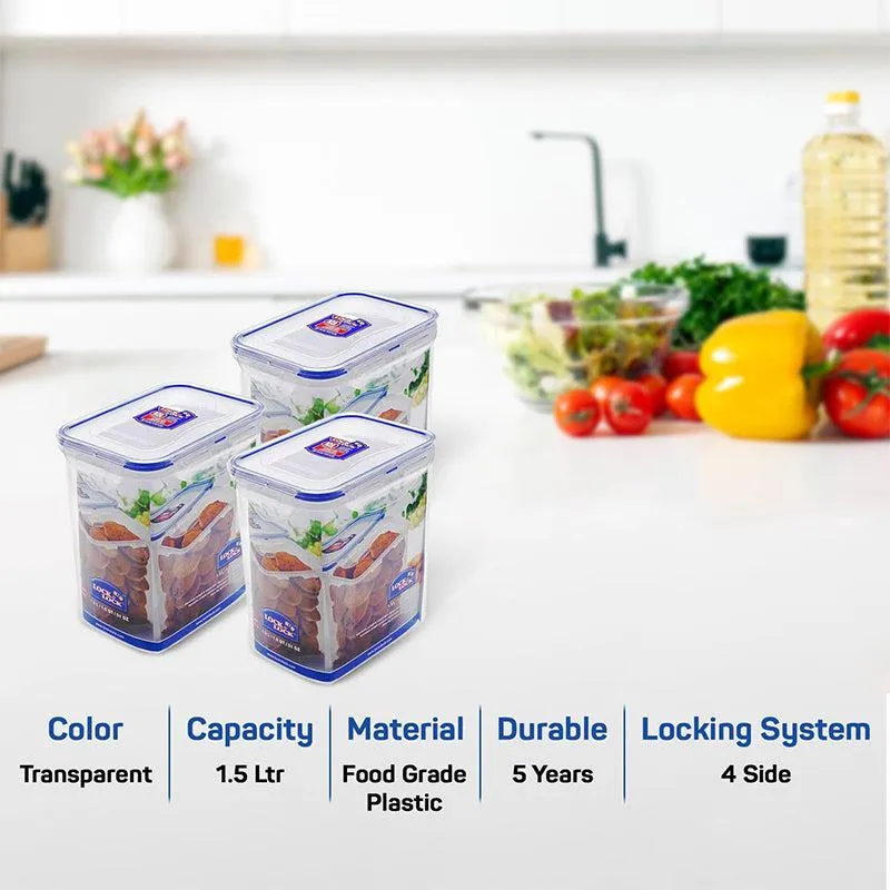 Storeio Airtight Plastic Storage Container (1500 mL Each) - Set Of Three media 7