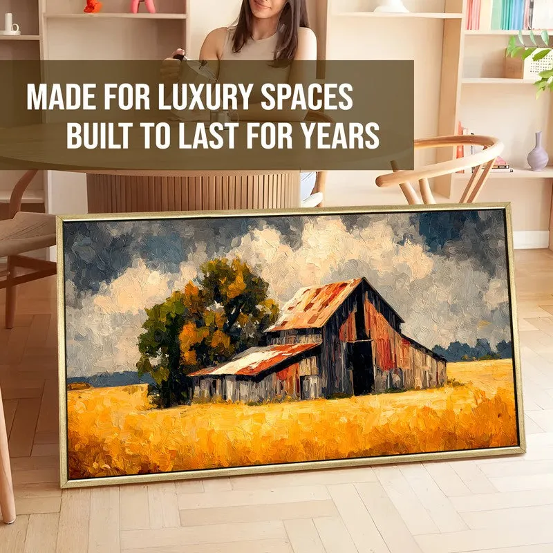 Amber Leaves Canvas Wall Painting With Frame media 5