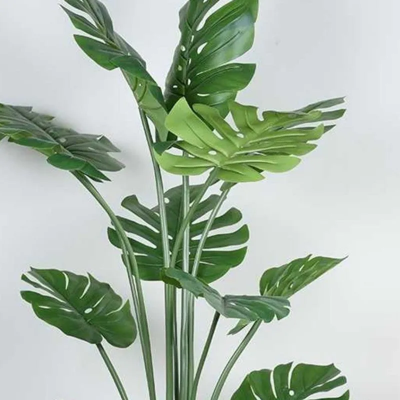 Artificial Split Philo Plant With Black Fiber Pot - 4.9 Feet media 5