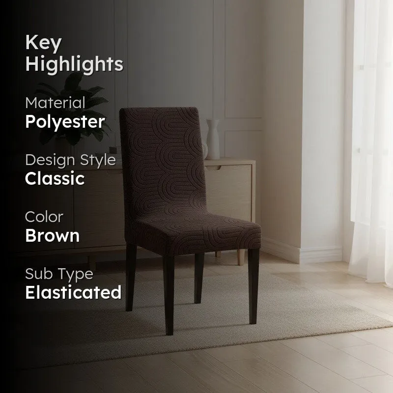 TrendyTrove Fit Chair Cover - Brown media 2