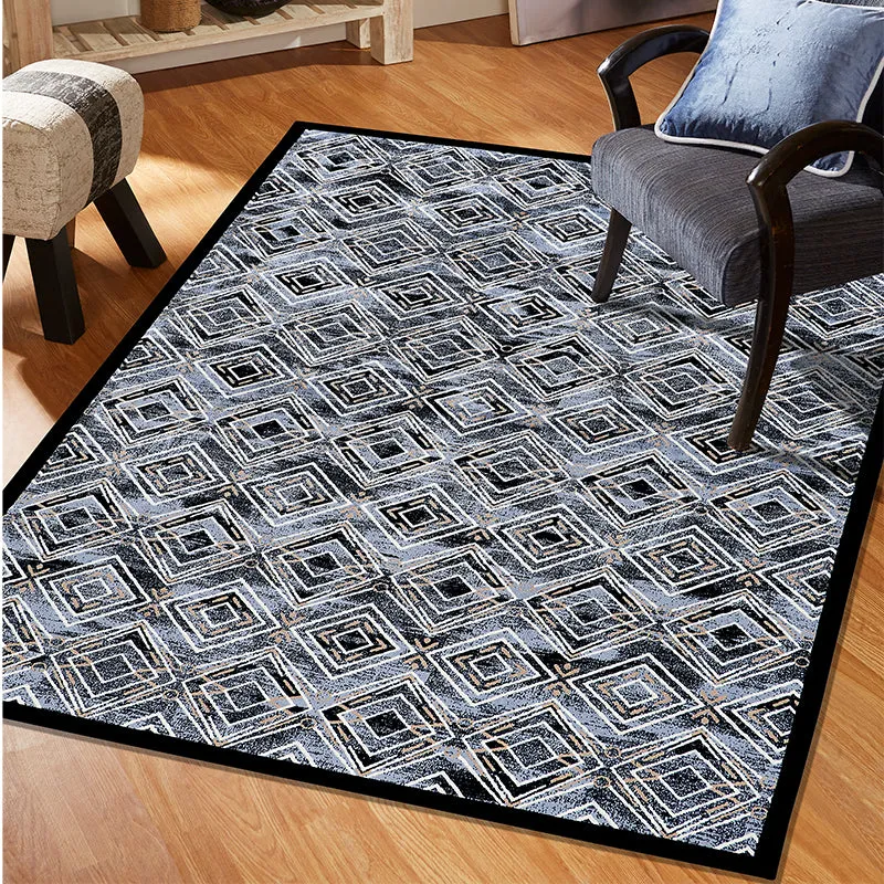 Yvonne Non-Anti Skid Carpet - Black & Grey media 1