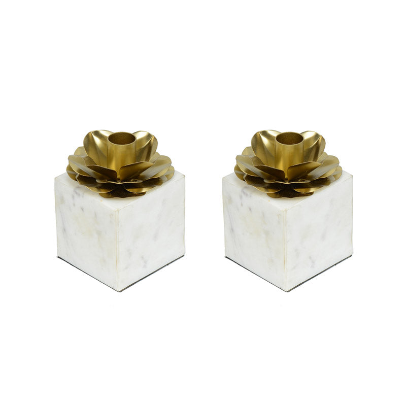 Quola Floral Candle Holder - Set Of Two media 3