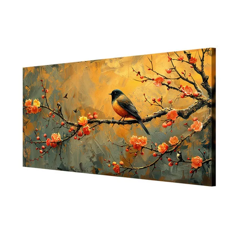 Springtime Blossom with Bird Wall Painting media 5