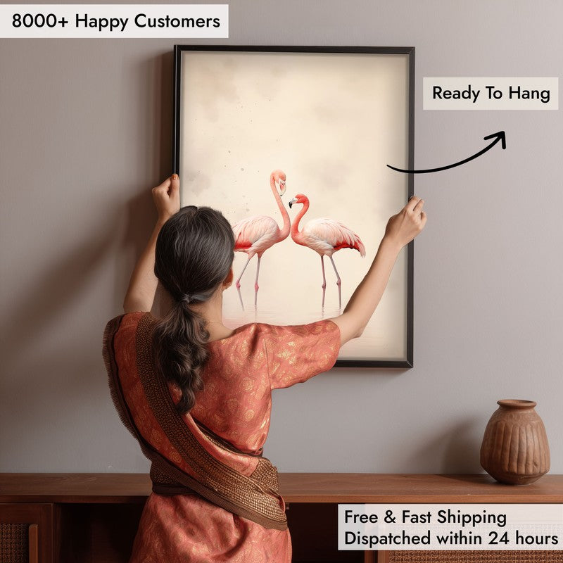 Flamingo Flo Wall Art - Black Frame media 6