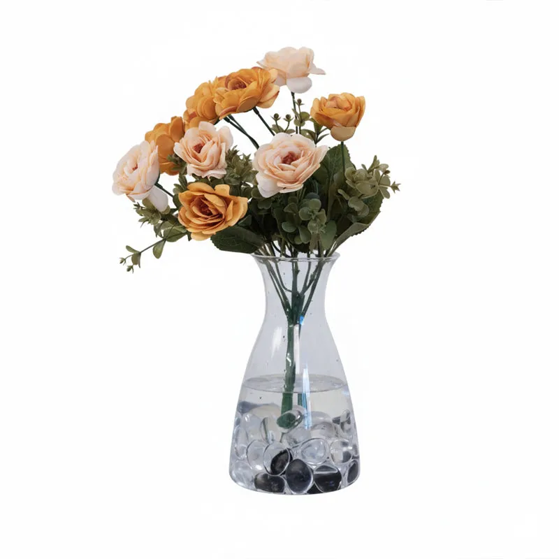 Realistic Artificial Rose Bunch - Orange & Ivory media 5
