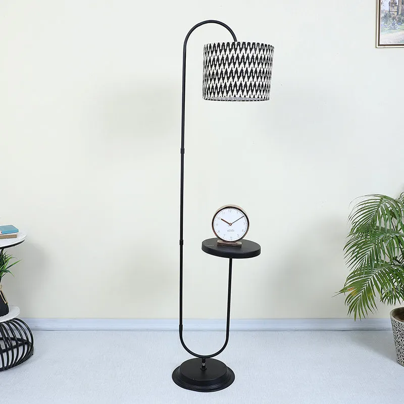 Chevronic Printed Arched Floor Lamp With Shelf media 3