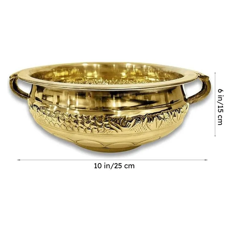Embossed Decorative Brass Urli media 5