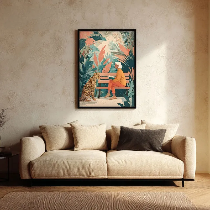 Urban Jungle Canvas Wall Painting - Black Frame media 1