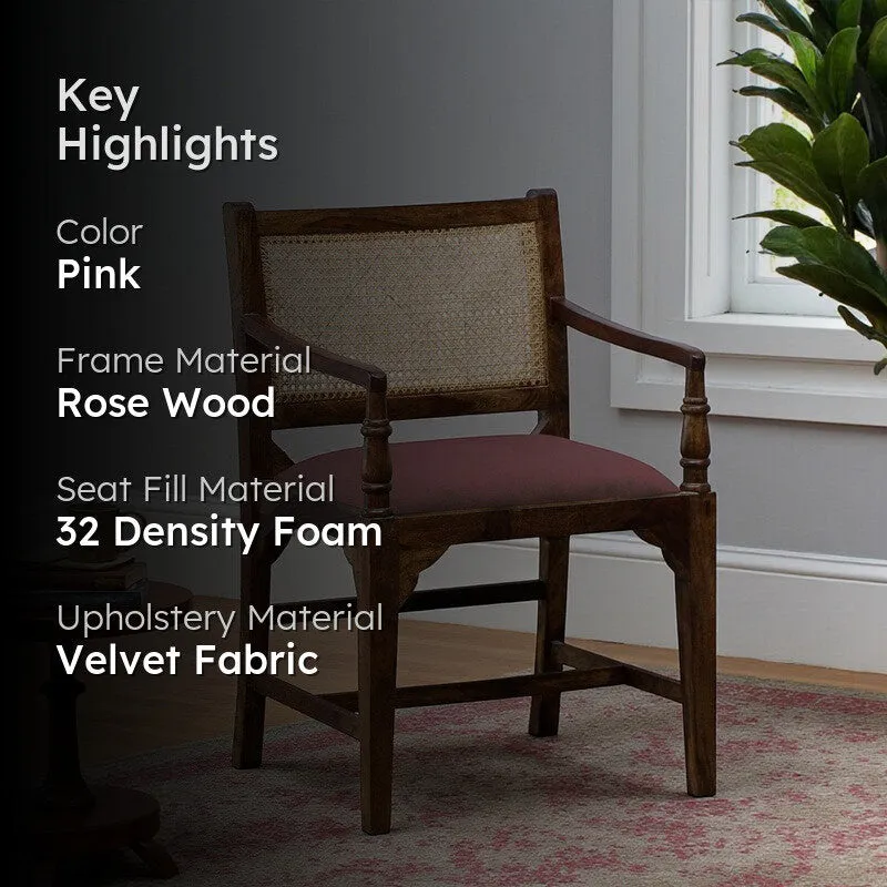Stackon Rose Wood Accent Chair - Pink media 2