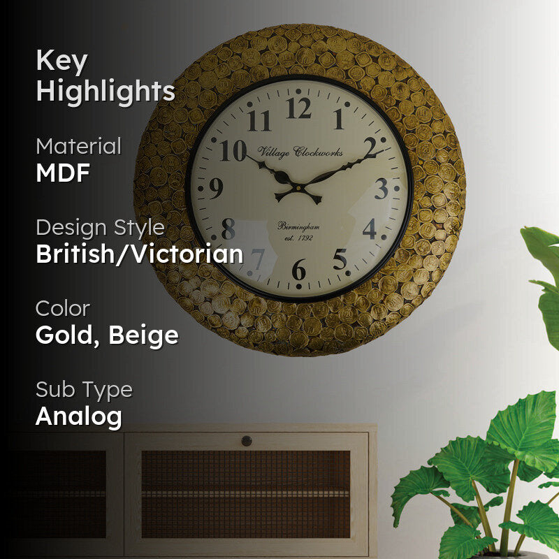 Summer Solstice Hand-Painted Wood Wall Clock media 2