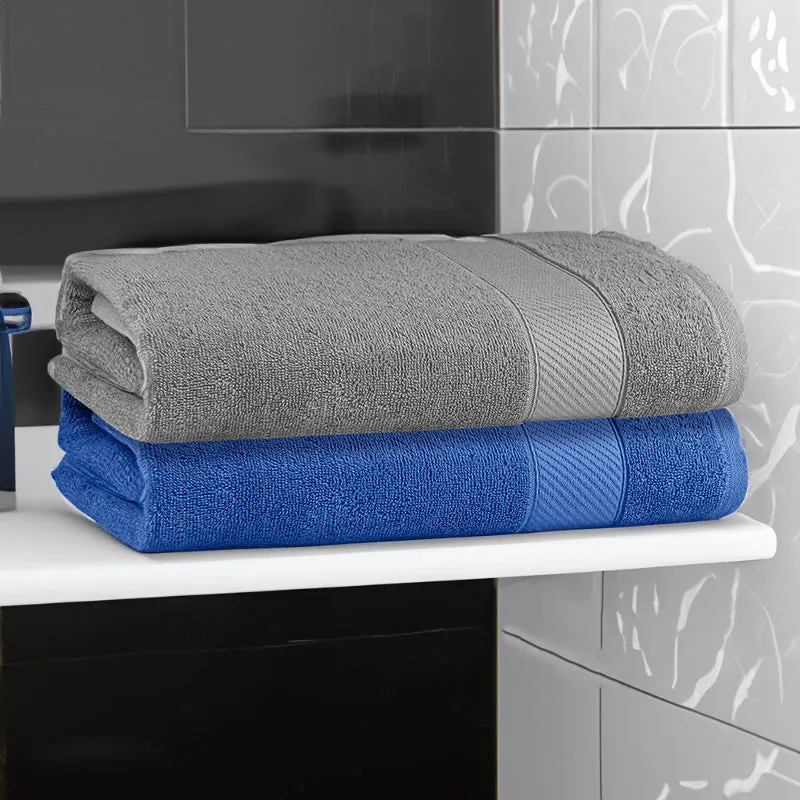 Reign Bath Towel (Steel Grey & Dark Blue) - Set Of Two media 1
