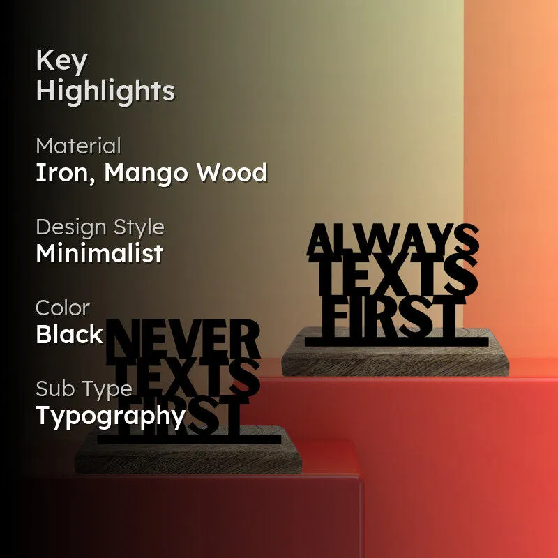 Always Texts First Typography Showpiece - Set Of Two media 2
