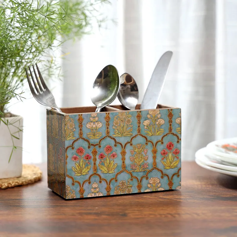 Fleur Jharokha Double Sectioned Cutlery Stand media 1